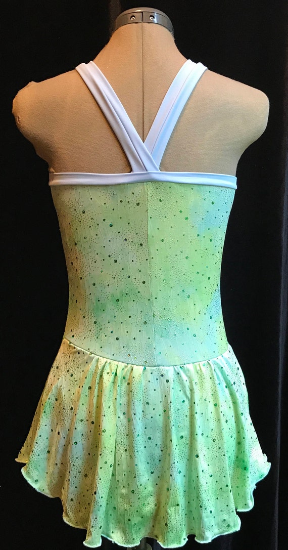 mint green figure skating dress Solitaire Classic High Neck Skating Dress - Hunter Green main image 1