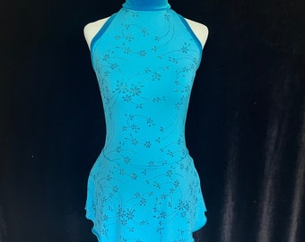 Turquoise Blue Figure Ice Skating Competition Dress