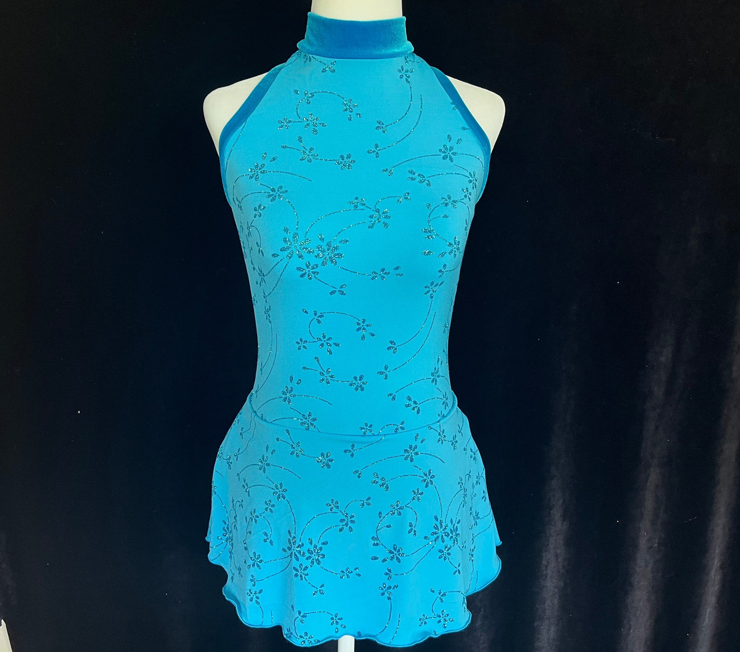Turquoise figure store skating dress