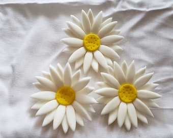 12 Fondant Daisies- Realistic and Edible