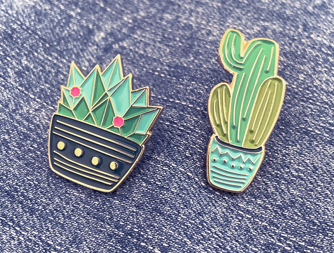 Cactus Enamel Pin Lapel Pin Badge Blue Turquoise - Etsy UK