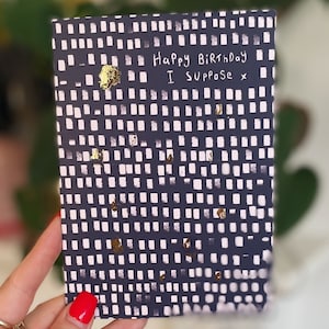 Hand-Gilded Gold Leaf Birthday Card: Chic Art Design