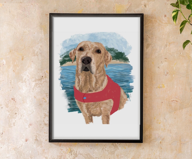 Custom Pet Gift, Dog Mum, Dog Sympathy, Custom Dog Portrait Digital, Dog Gift For Him, Custom Pet Portrait, Custom Pet Art, Loss Of Pet image 2