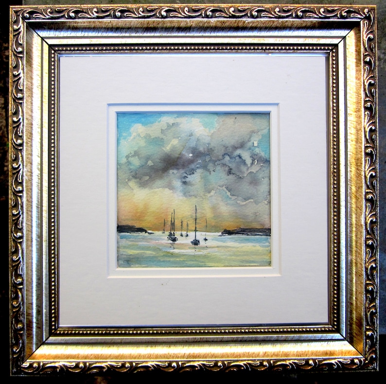 Original Art, Watercolor Painting, Seascape Painting, Sydney Heads