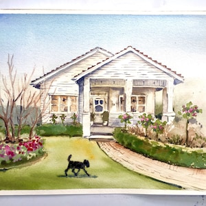 Watercolour home painting, Custom House Portrait, Watercolour art, Watercolour House Portrait, House Moving Gift, House Painting from Photo