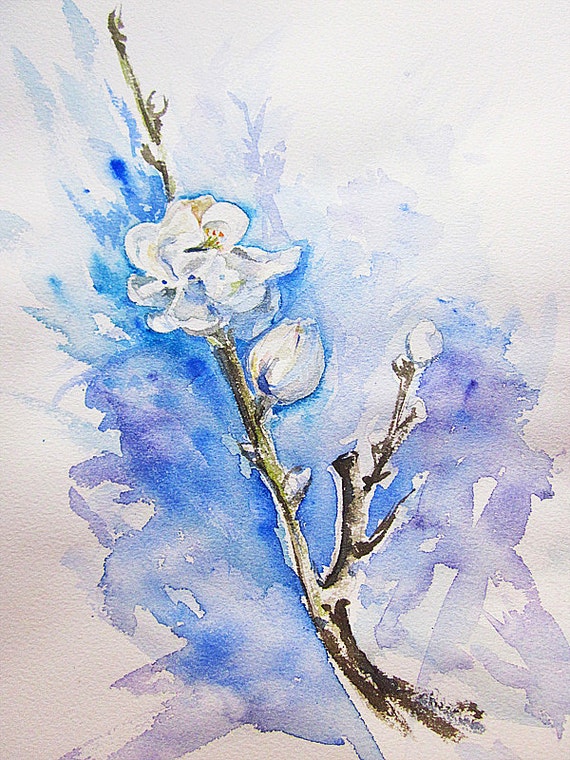 Fête des mères cadeau du jour Cherry blossom aquarelle - Etsy France