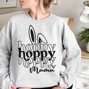 Hoppy Mama Easter SVG PNG, Mom Easter Shirt Svg, Mama Bunny Svg, Happy Easter Svg, Mommy Easter Design, Bunny Ears Svg Instant Download