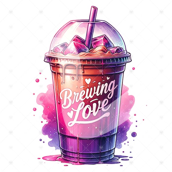 Pink Valentines Cute Coffee Clipart, Shirt Sublimation Design, Digital Download, PNG Instant DIGITAL ONLY, Glass Jar Png, Tshirt Design