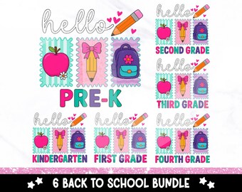 Pacchetto PNG Preppy Back to School: Clipart per insegnanti (download digitale)