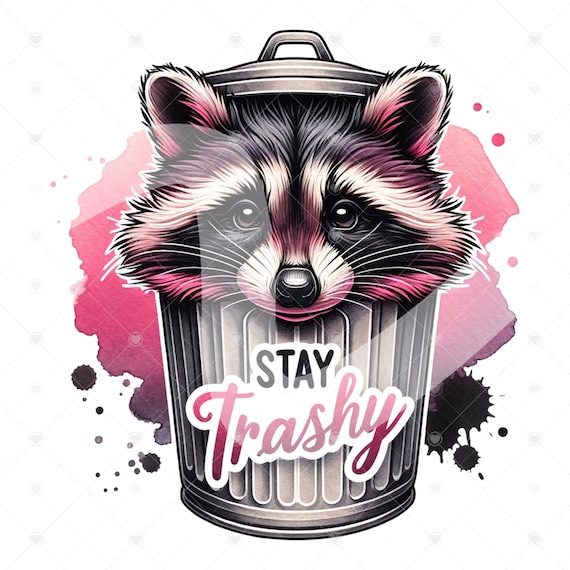 Stay Trashy Raccoon PNG, Funny Raccoon Clipart, Trash Panda PNG, Sarcastic Png, Funny Sublimation Design, Coon Clipart, Funny Tshirt Design