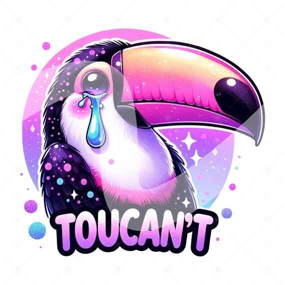 Toucan't PNG, Toucan Clipart, Sad Tropical Bird Sublimation Design, Funny DTF Transfer, Mental Health Awareness, Depressed PNG, Mug Tumbler