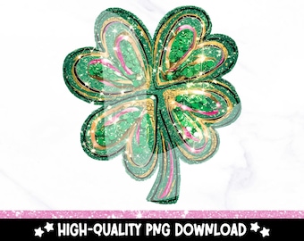 St Patricks Day PNG: Faux Pailletten Clipart (digitaler Download)