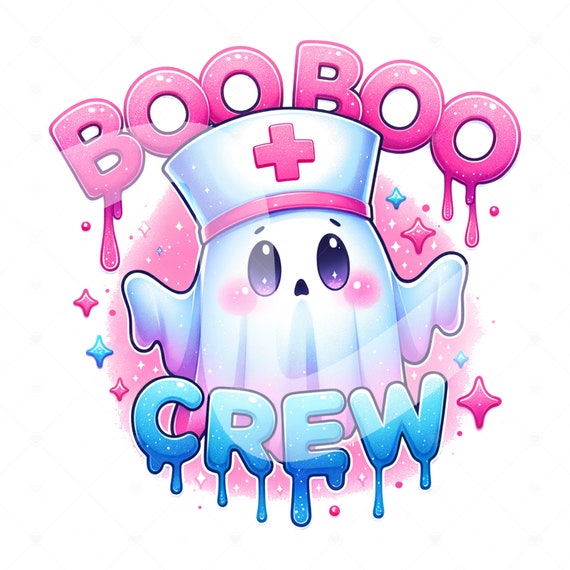 Boo Boo Crew PNG, Nurse Appreciation Week Clipart, Cute Ghost Nurse Sublimation Design, Spooky DTF Transfer File, Future Nurse, Nurse Vibes