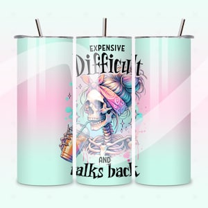 Mom Skeleton Tumbler Wrap: Funny Saying 20 oz Skinny Tumbler (PNG Digital Download)