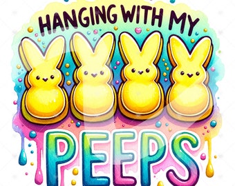 Pastel Easter Bunny Clipart: Peeps Shirt Sublimation Design (Digital Download)