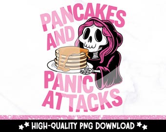 Funny Grim Reaper Pancakes PNG: Mental Health Clipart (Digital Download)