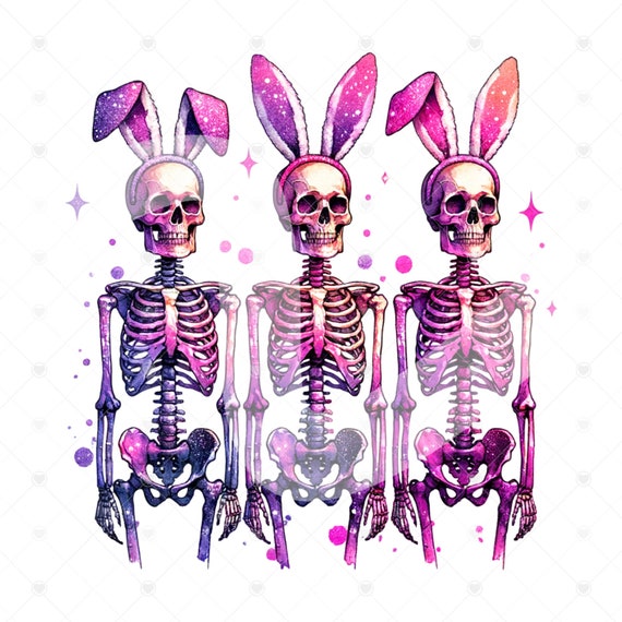 Spooky Easter Clipart, Skeleton Easter Bunny PNG, Snarky Skeleton Sublimation Design, Funny Easter Tshirt Design, Sticker, Tumbler, Jar PNG