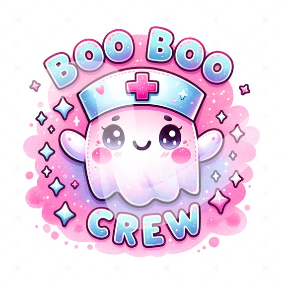 Boo Boo Crew PNG, Nurse Appreciation Week Clipart, Cute Ghost Nurse Sublimation Design, Spooky DTF Transfer File, Future Nurse, Nurse Vibes