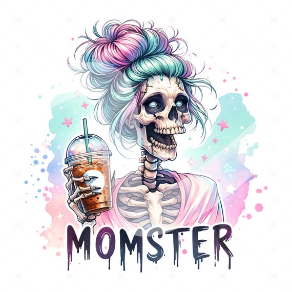 Momster Sublimation Design, Funny Mom PNG, Mombie Shirt Png, Zombie Mom Halloween Clipart, Mom Life, Digital Download, Sticker, Tumbler Wrap