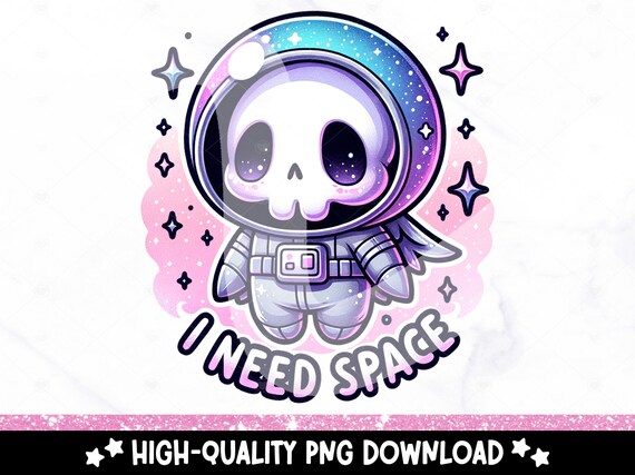 Snarky Skeleton Clipart, I Need Space PNG, Spooky Space Tshirt Sublimation Design, Sarcastic DTF Transfer, Mental Health, Sticker, Mug, Wrap