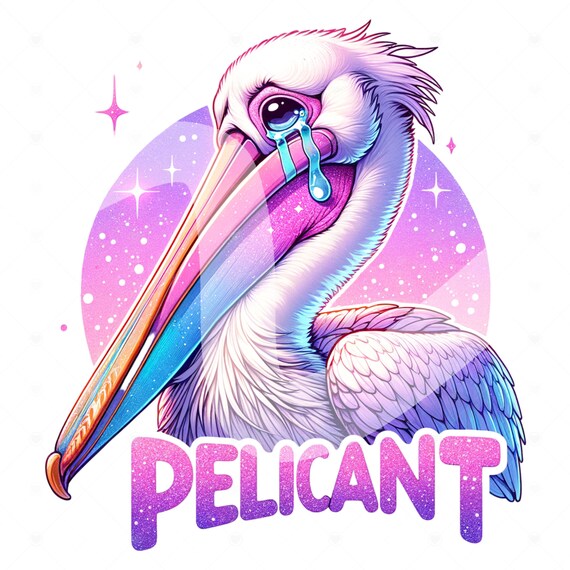 Pelican't PNG, Pelican Clipart, Tropical Bird Sublimation Design, Funny DTF Transfer, Mental Health Awareness, Depressed PNG, Mug, Tumbler