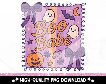 Coquette Halloween PNG: Ghost, Bow, Pumpkin Clipart (Digital Download