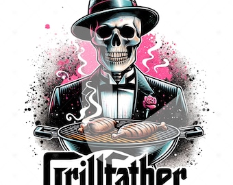 Grappig Grillfather-skelet PNG: Dad Joke Clipart (digitale download)