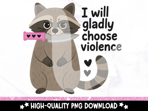 Funny Violet Raccoon PNG, Trendy Mental Health Sublimation Design, Funny Feral Raccoon Clipart, Anxiety Introvert Sticker PNG File