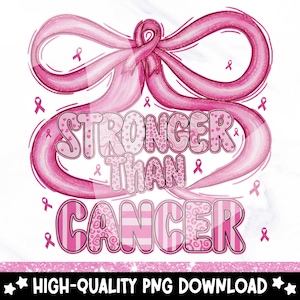 Stärker als der Krebs PNG: Brustkrebs Bewusstsein Clipart (digitaler Download)