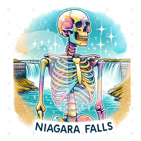 Niagara Falls Vacation PNG, Retro Skeleton Sublimation Design Download, Vintage Sublimations, Summer Skeleton Clipart, Summer Shirt Design
