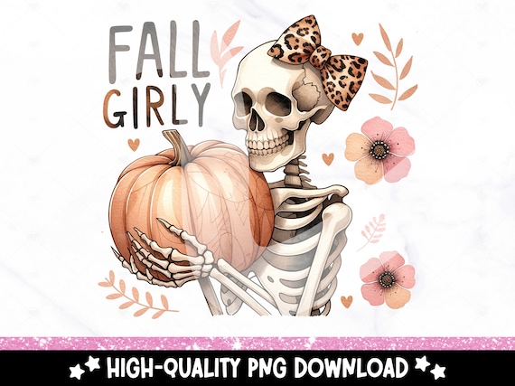 Coquette Fall Girly PNG, Halloween Skeleton Shirt Sublimation Design, Cute Autumn Pumpkin Clipart, Snarky Skeleton DTF Transfer File, Mug