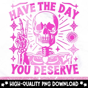 Peace Sign Skeleton PNG: Funny Karma Sublimation Design (Digital Download)