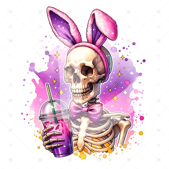 Easter Skeleton Clipart, Coffee Addict Png, Snarky Skeleton Png, Sarcastic Png, Shirt Sublimation Design, Digital Download, Tshirt Design