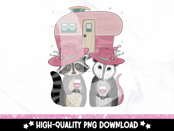 High Class Trailer Trash PNG, Funny Raccoon and Opossum Clipart, Stay Trashy PNG, Sarcastic Png, DTF Sublimation Design, Opossum Clipart