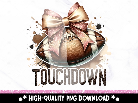 Touchdown Football PNG, Retro Football DTF Transfer, Sublimation Design Transfers, DTF File, Instant Download, Coquette Football Clipart
