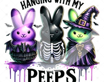 Spooky Easter Bunny Clipart: Halloween Peeps PNG (Digital Download)