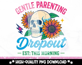 Gentle Elternschaft Aussteiger PNG: Retro Mom Schädel Design (Digitaler Download)