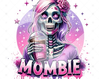 Mombie Sublimation Design: Funny Zombie Mom Clipart (Digital Download)