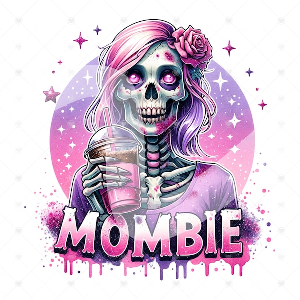 Mombie Sublimation Design: Funny Zombie Mom Clipart (Digital Download)