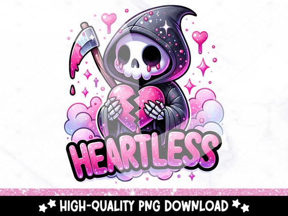 Heartless Reaper PNG, Anti-Valentine's Clipart, Shirt Sublimation Design, Digital Download, DTF Transfer File, Tshirt Design, Glass Jar, Mug