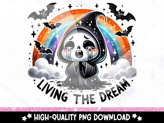 Living the Dream PNG, Halloween Snarky Skeleton Png, Sarcastic Png, Funny Sublimation Design, Skeleton Shirt Clipart, Funny Tshirt Design