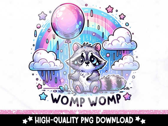 Funny Raccoon PNG, Womp Womp Sublimation Design, Sad Raccoon Clipart, Trendy PNG, Whatever DTF Transfer File, Mental Health Tshirt Png, Mug