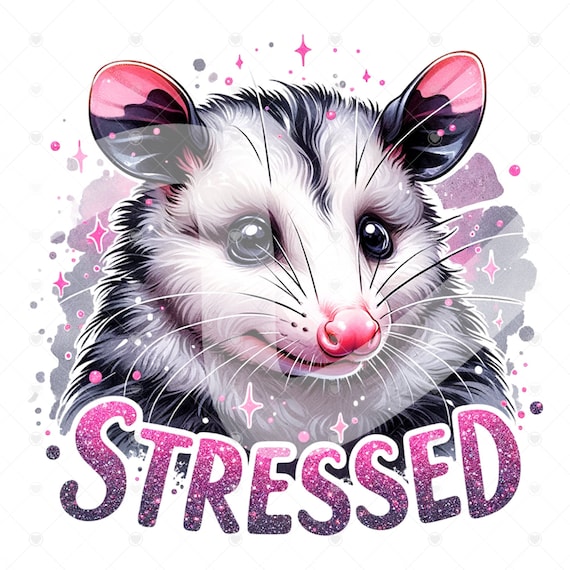 Stressed Opossum Clipart, Anxious Possum PNG, Sarcastic Png, Funny Sublimation Design, Opossum Clipart, Anxiety Shirt, Funny Tshirt Design