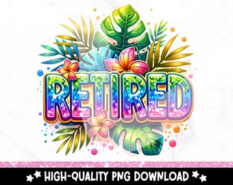 Tropical Retirement Design: Beach Vibes PNG Clipart (Digital Download)