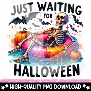 Summerween Skeleton PNG: Spooky Halloween Clipart (Digital Download)