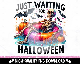 Summerween Skeleton PNG: Spooky Halloween Clipart (Digital Download)