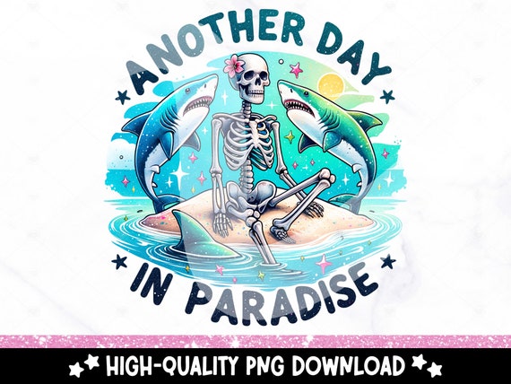Another Day in Paradise PNG, Cute Summerween Clipart, Spooky Summer Halloween Sublimation Design, DTF Shirt Design Download, Tumbler Wrap