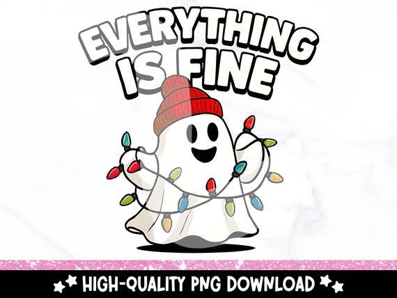Funny Christmas Ghost PNG, Tangled Christmas Lights PNG, Holiday Ghost Clipart, Cute Xmas Ghost Sublimation Download, Spooky Christmas