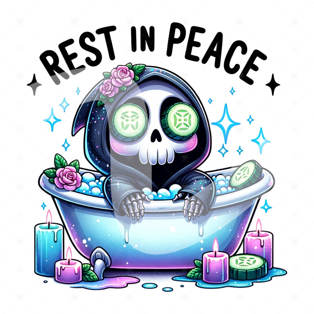 Snarky Skeleton Rest in Peace PNG: Funny Grim Reaper Clipart (digital ...