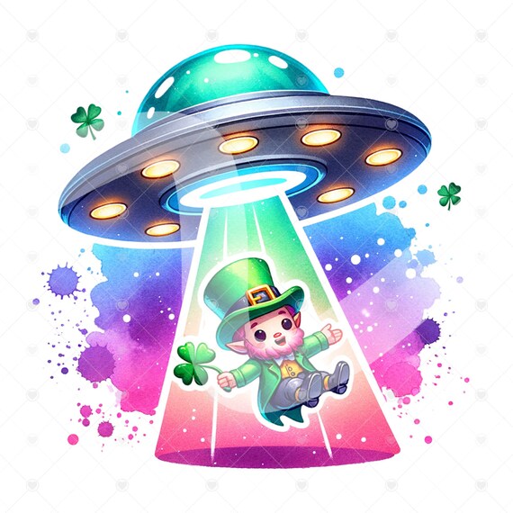Funny St Patricks Day Clipart, Leprechaun Sublimation PNG, Funny Alien Clipart, Saint Patricks Day Tshirt Design, Sublimation Tumbler Wrap